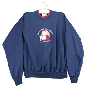 Vintage MC Sportswear Sweatshirt Grandma Size Large Blue Embroidered Treasures
